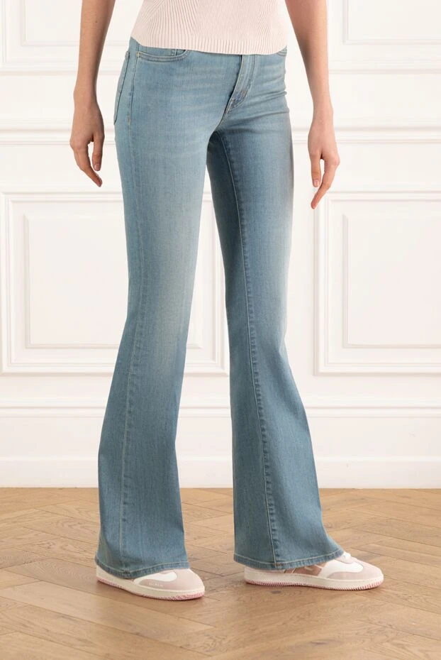 Jacob Cohen женские голубые джинсы с эффектом потертости 187806 - фото 3