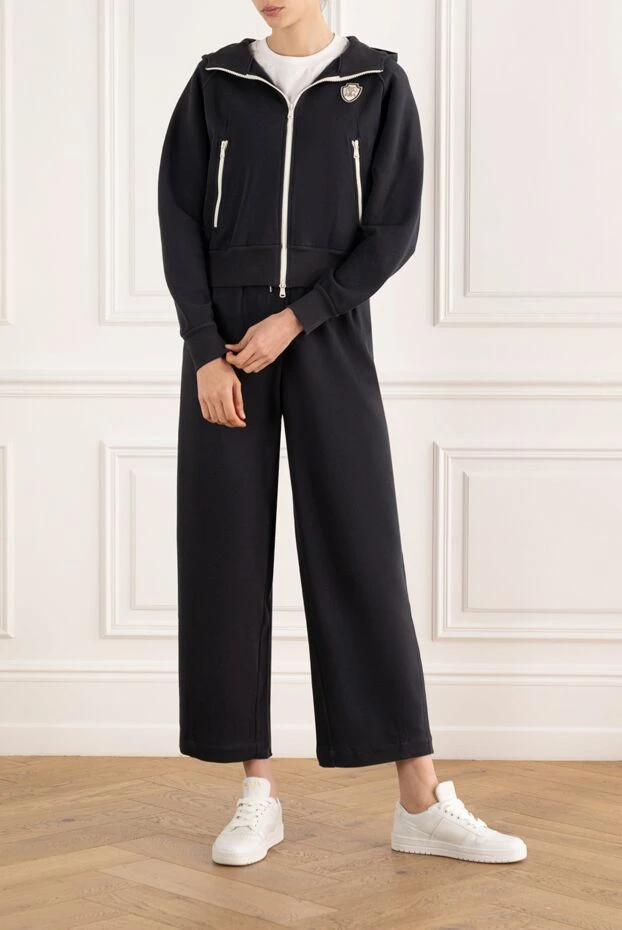 Brunello Cucinelli blue hi-tech cotton pique tracksuit with hood and logo 187809 - photo 2