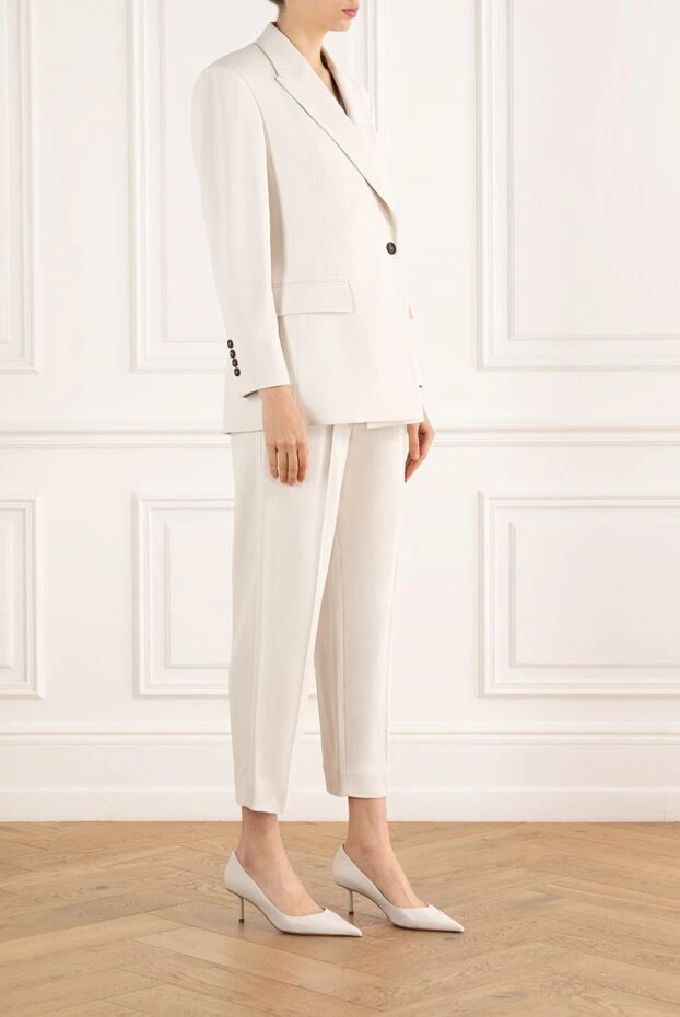 Brunello Cucinelli suit made of comfortable viscose twill couture with monil chain beige 187815 - photo 3