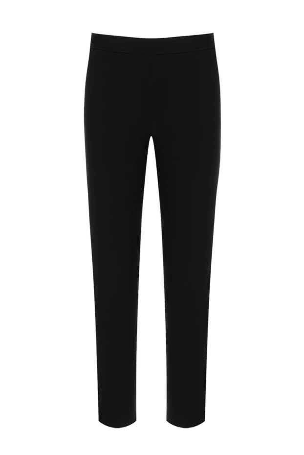 Укороченные брюки черные женские из вискозы - фото 1