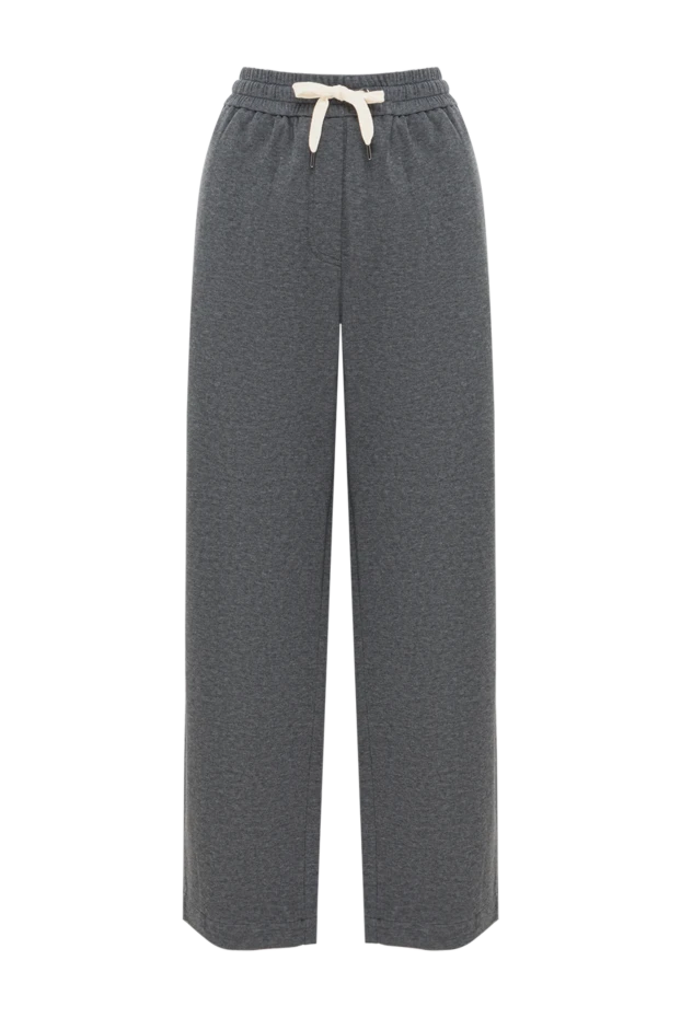 Women's gray sweatpants made of soft cotton jersey - photo 1