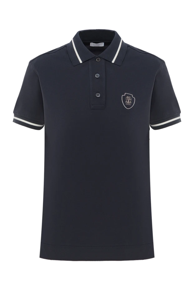 Жеңдерінде және жағасында логотипі және жолақтары бар әйелдер көк полосы - фото 1