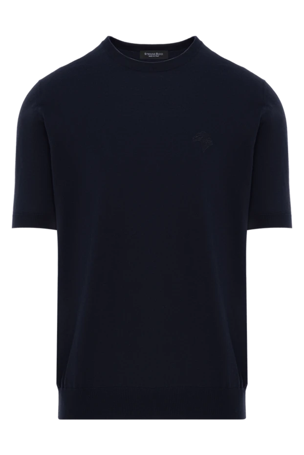 Stefano Ricci cotton jersey crew neck jumper blue 187850 - photo 1