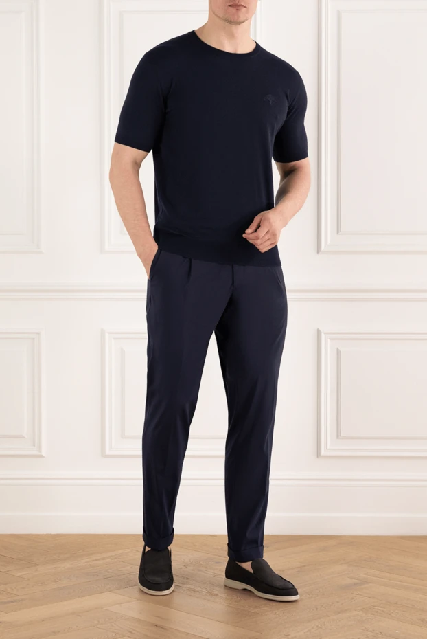 Stefano Ricci cotton jersey crew neck jumper blue 187850 - photo 2