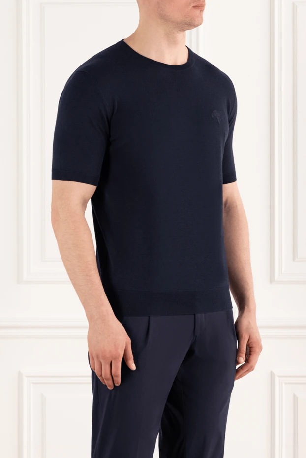 Stefano Ricci cotton jersey crew neck jumper blue 187850 - photo 3