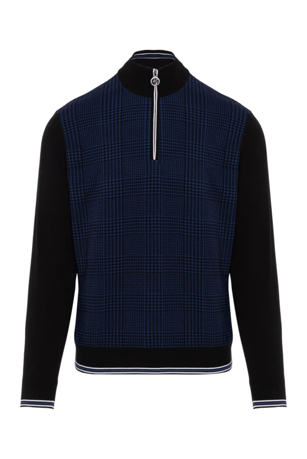 Silk-cotton blend troyer black checkered - photo 1