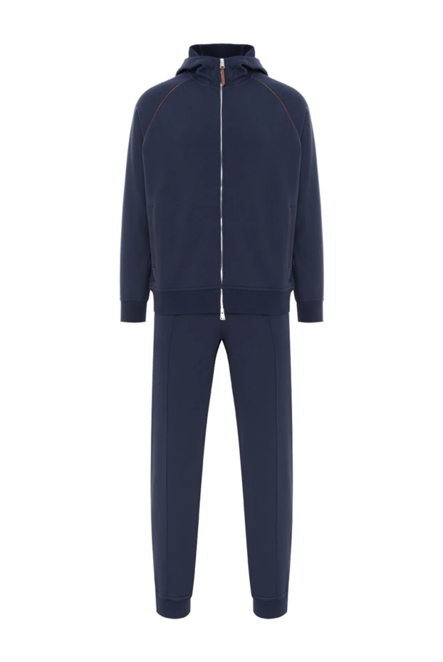 Капюшоны бар көк мақтадан жасалған спорттық костюм - фото 1