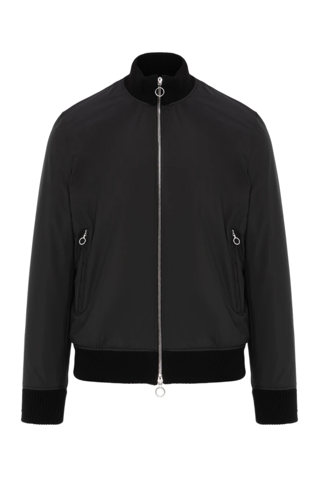 Крокодил былғарыдан жасалған ерлер күртеше, қара - фото 1