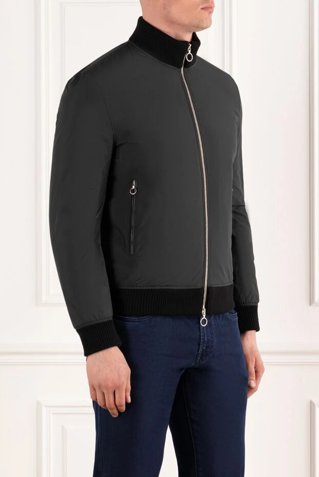 Seraphin куртка мужская с вставками из кожи крокодила черная 187892 - фото 3