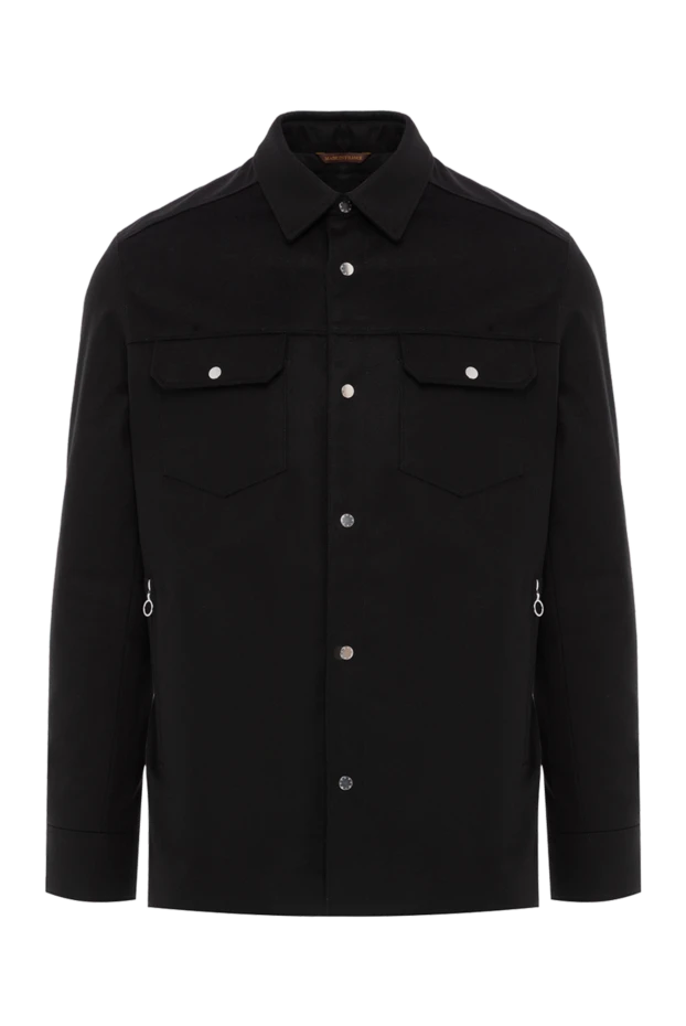 Кашемировая куртка -рубашка черная мужская - фото 1