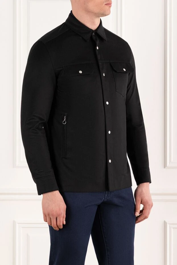 Seraphin кашемировая куртка -рубашка черная мужская 187895 - фото 3