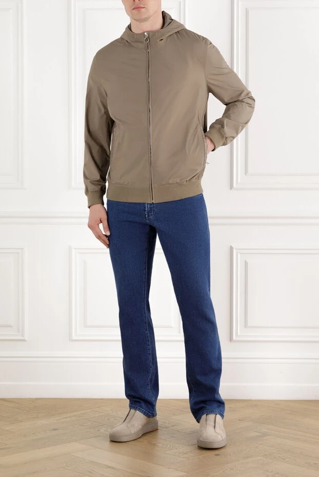 Seraphin бежевая куртка с капюшоном и отделкой из кожи крокодила 187902 - фото 2