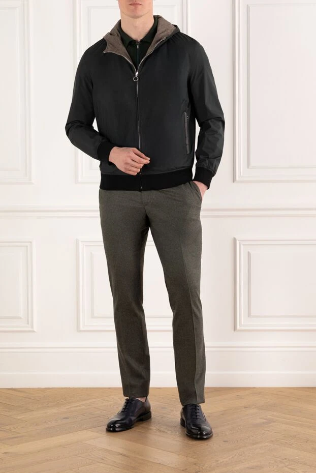 Seraphin куртка с капюшоном с вставками из кожи крокодила черная 187903 - фото 2