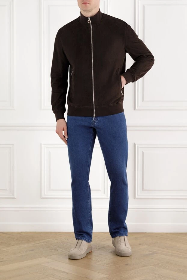 Seraphin замшевая короткая куртка на молнии коричневая мужская 187905 - фото 2