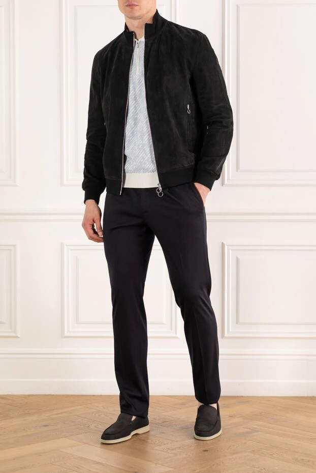 Seraphin замшевая черная куртка мужская на молнии 187906 - фото 2