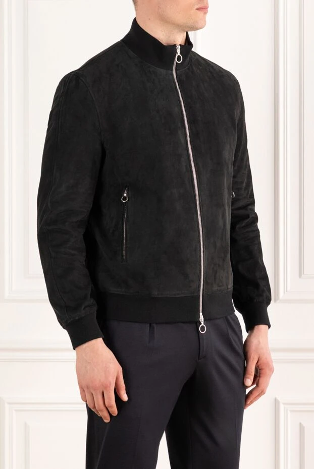 Seraphin замшевая черная куртка мужская на молнии 187906 - фото 3