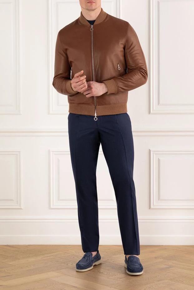 Seraphin кожаная куртка бомбер коричневая мужская 187907 - фото 2