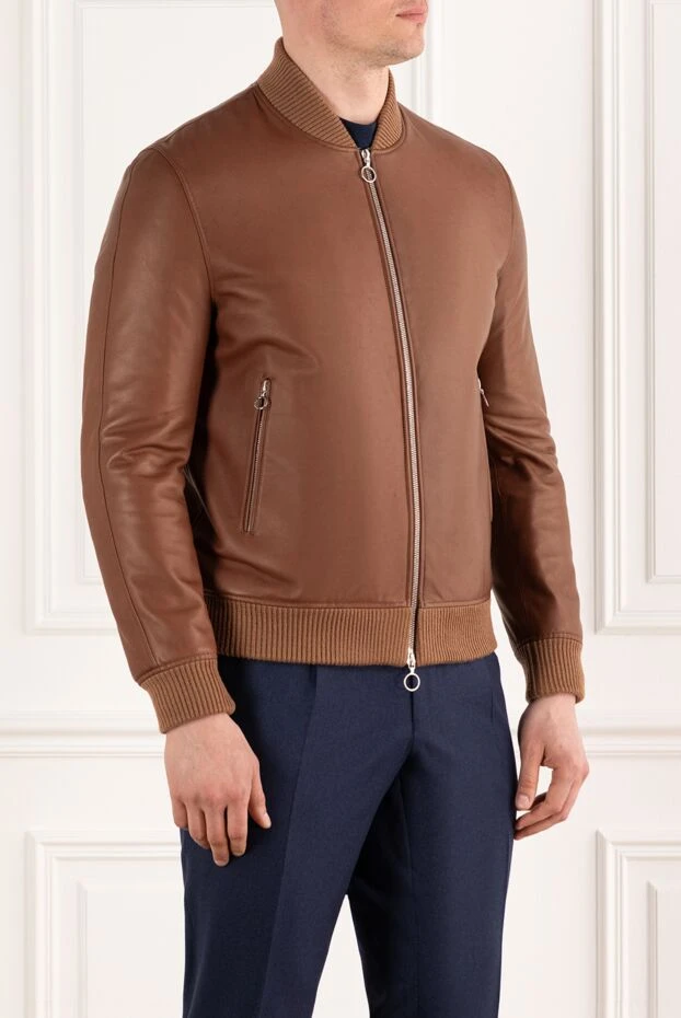 Seraphin кожаная куртка бомбер коричневая мужская 187907 - фото 3