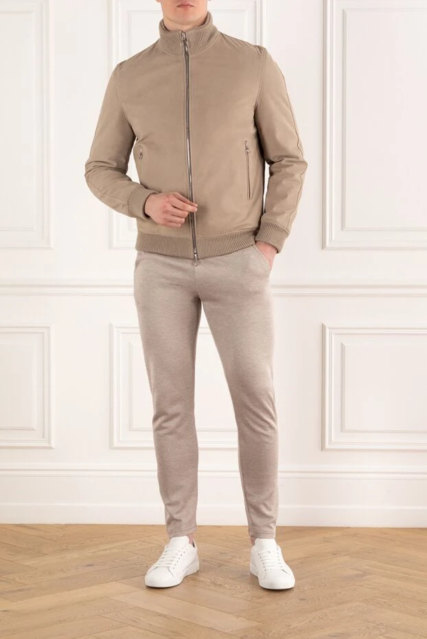 Seraphin куртка бежевая мужская из натуральной кожи и меха 187911 - фото 2