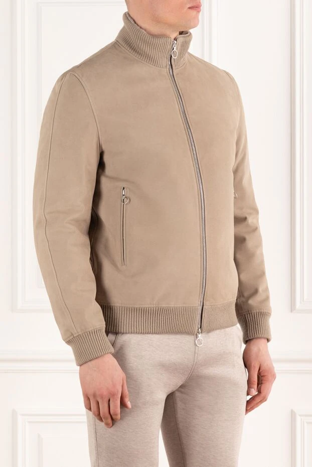 Seraphin куртка бежевая мужская из натуральной кожи и меха 187911 - фото 3