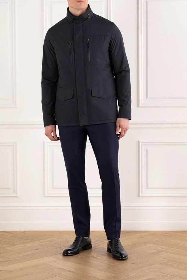 Seraphin синяя мужская куртка из нейлона с воротником стойкой 187916 - фото 2