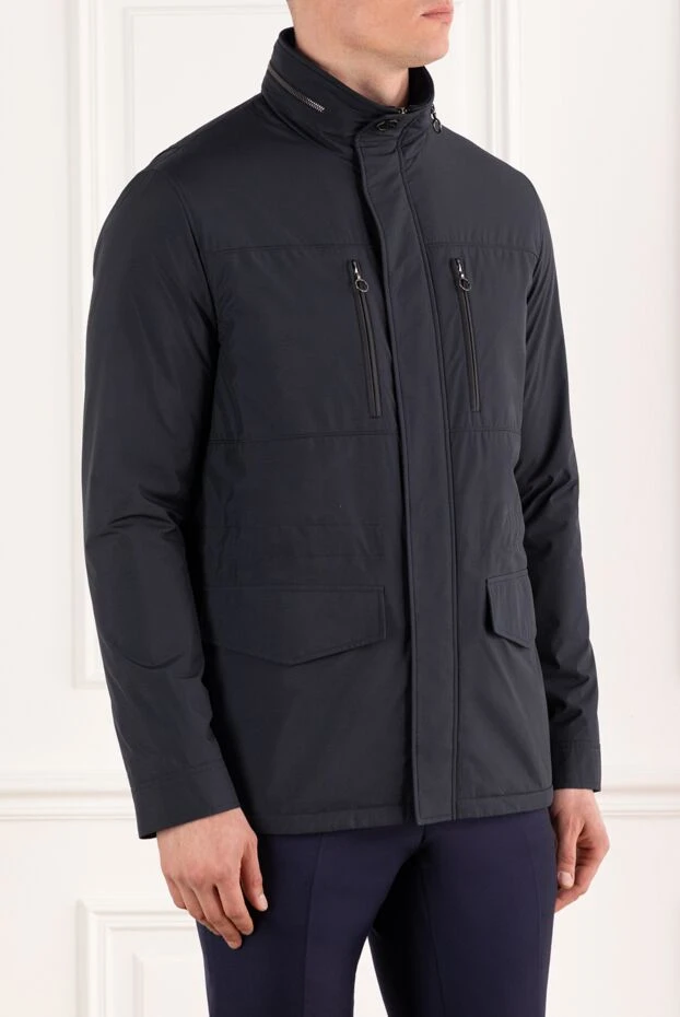 Seraphin синяя мужская куртка из нейлона с воротником стойкой 187916 - фото 3