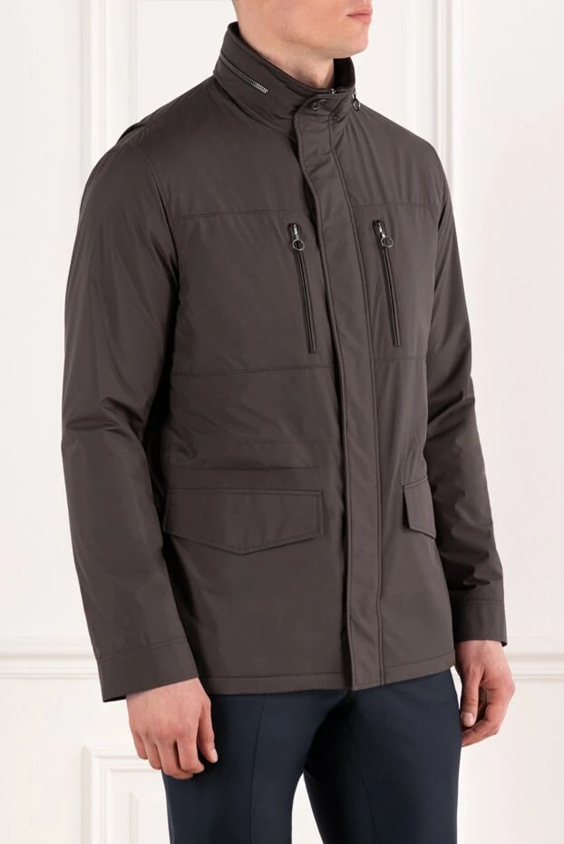 Seraphin куртка из нейлона коричневая мужская со скрытым капюшоном 187917 - фото 3