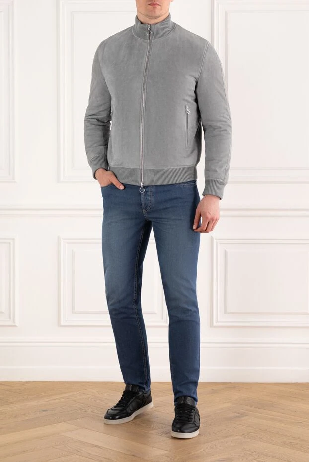 Күдері бар сұр түсті ерлерге арналған күрте - фото 2