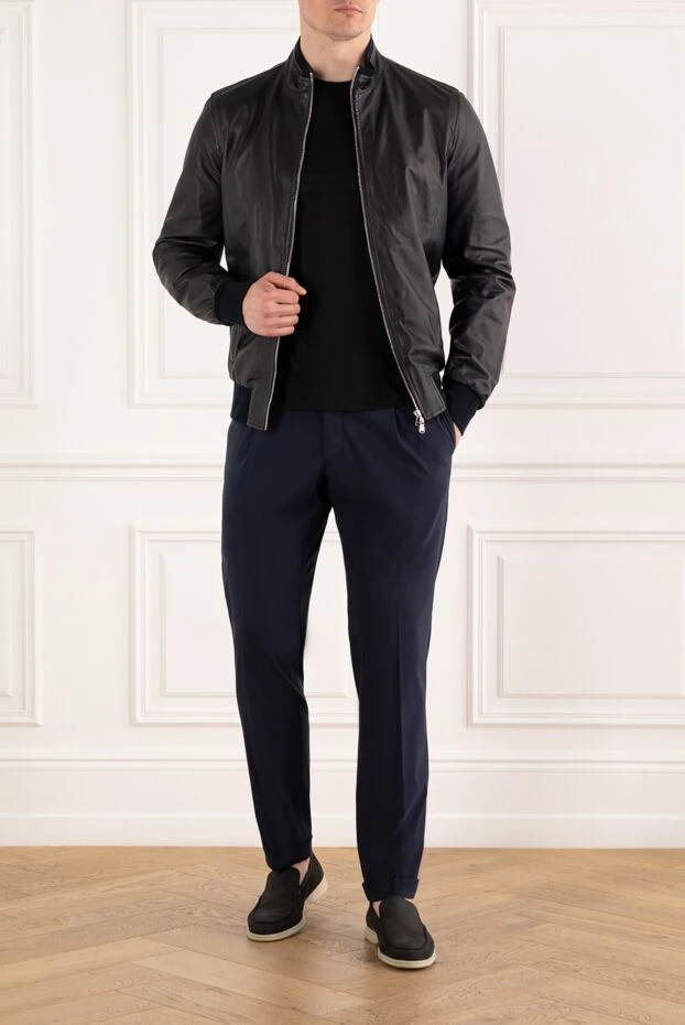 Barba Napoli черная куртка fox из натуральной кожи на молнии 187946 - фото 2