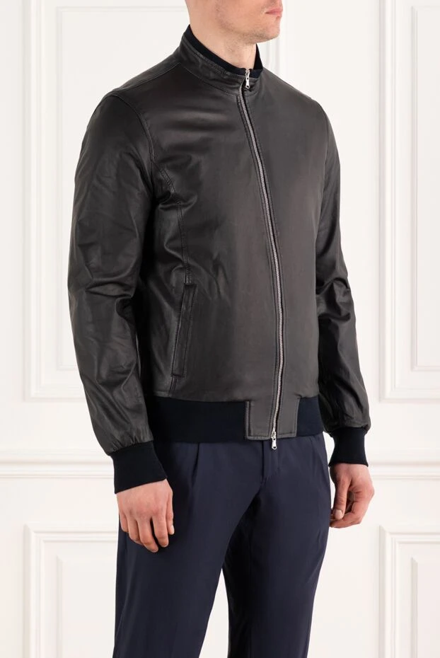 Barba Napoli черная куртка fox из натуральной кожи на молнии 187946 - фото 3