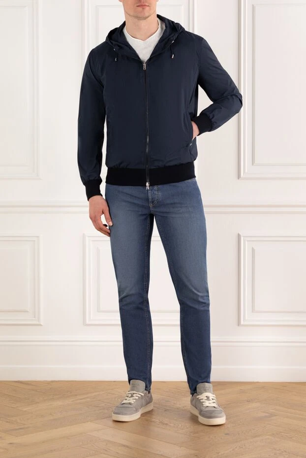 Barba Napoli куртка с капюшоном на молнии синяя мужская 187947 - фото 2