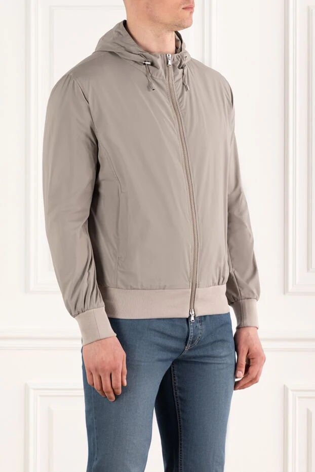Barba Napoli куртка с капюшоном на молнии бежевая мужская 187948 - фото 3