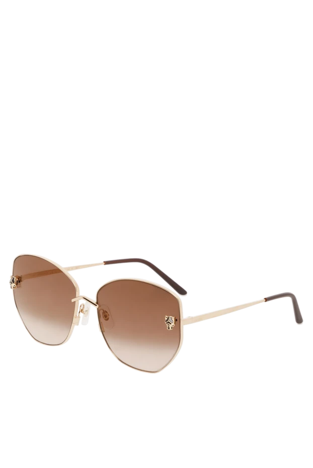 Cartier солнцезащитные очки panthère в металлической оправе золотистые 187952 - фото 3