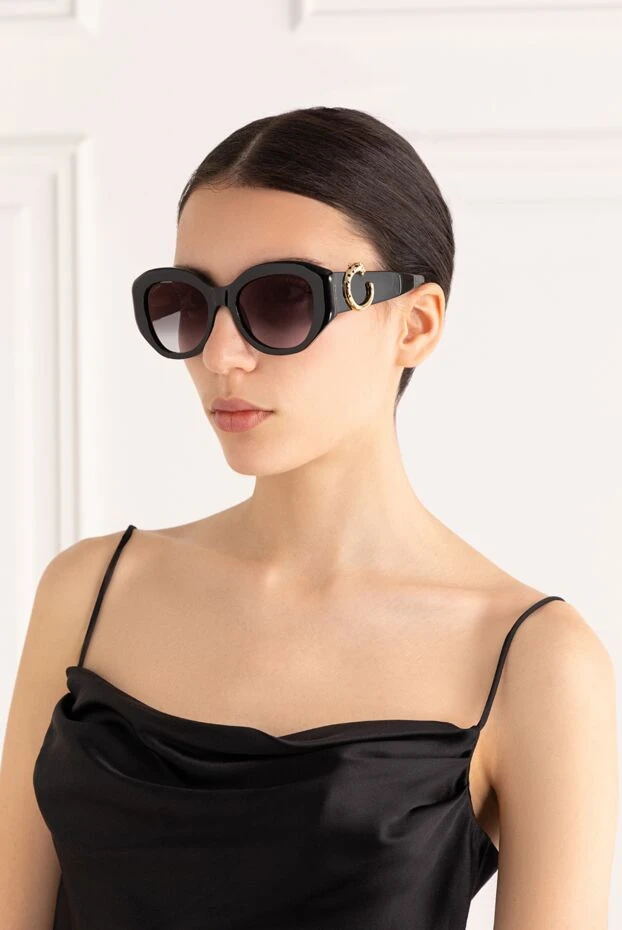 Cartier женские солнцезащитные очки dynasty rectangle черного цвета 187956 - фото 3