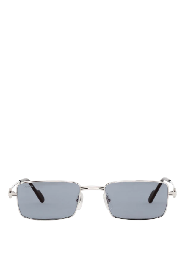 Солнцезащитные очки в прямоугольной оправе с голубыми стеклами - фото 1