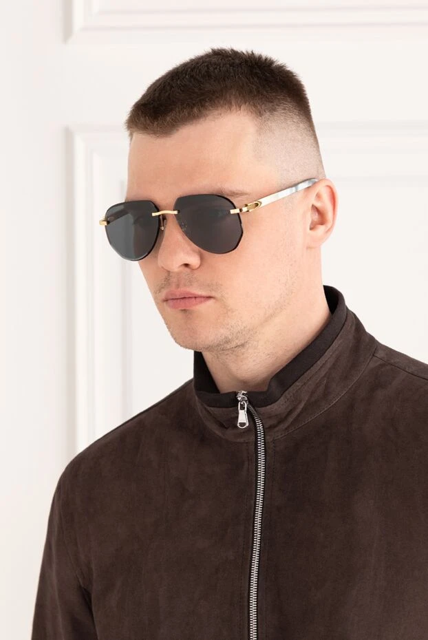 Буффало мүйізі бар ұшқыш күннен қорғайтын көзілдірік, сұр - фото 2