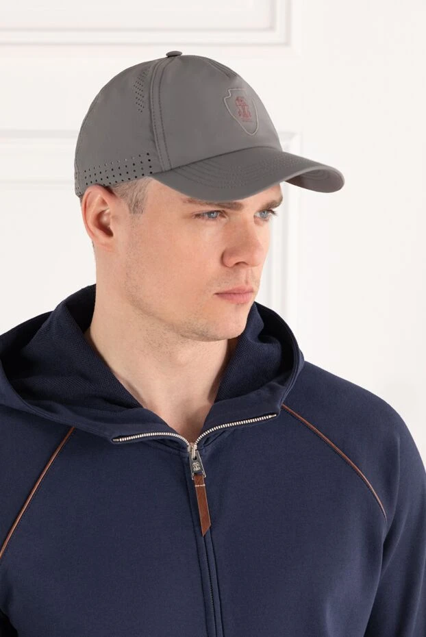 Brunello Cucinelli lightweight gray sports cap with ventilation inserts
 187976 - photo 3