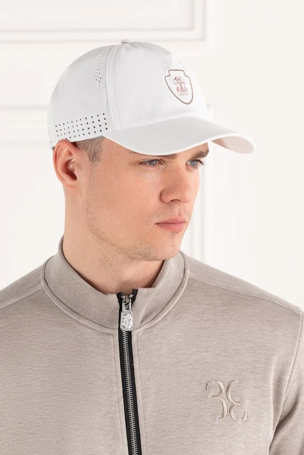 Brunello Cucinelli white stretch nylon baseball cap with logo 187977 - photo 3