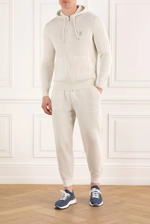 Brunello Cucinelli white cotton tracksuit with hood 187988 - photo 3