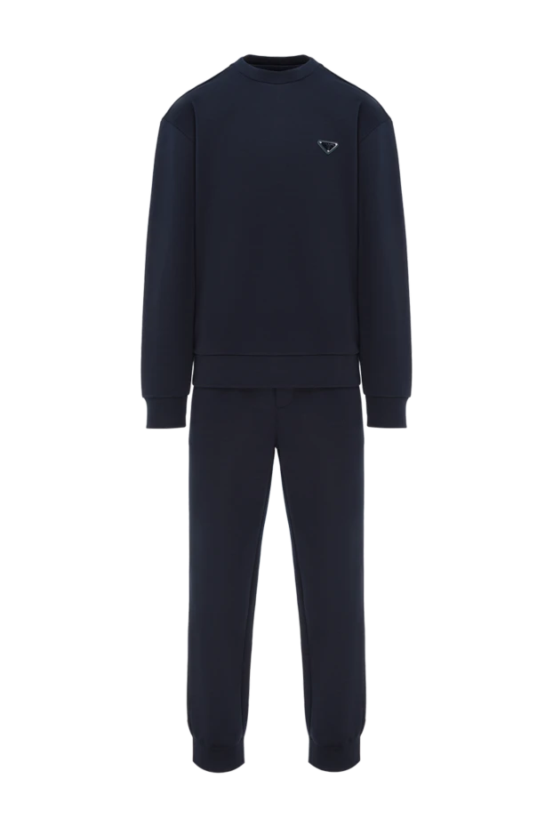 Спортивный костюм с логотипом темно-синий мужской - фото 1