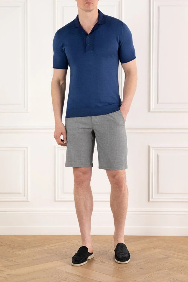 Men's Gray Wool Tie Bermuda Shorts - photo 2