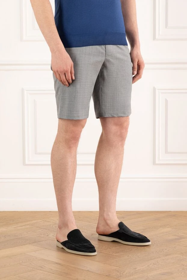 Cesare di Napoli ерлерге арналған сұр жүнді галстук бермуд шорттары 187991 - фото 3