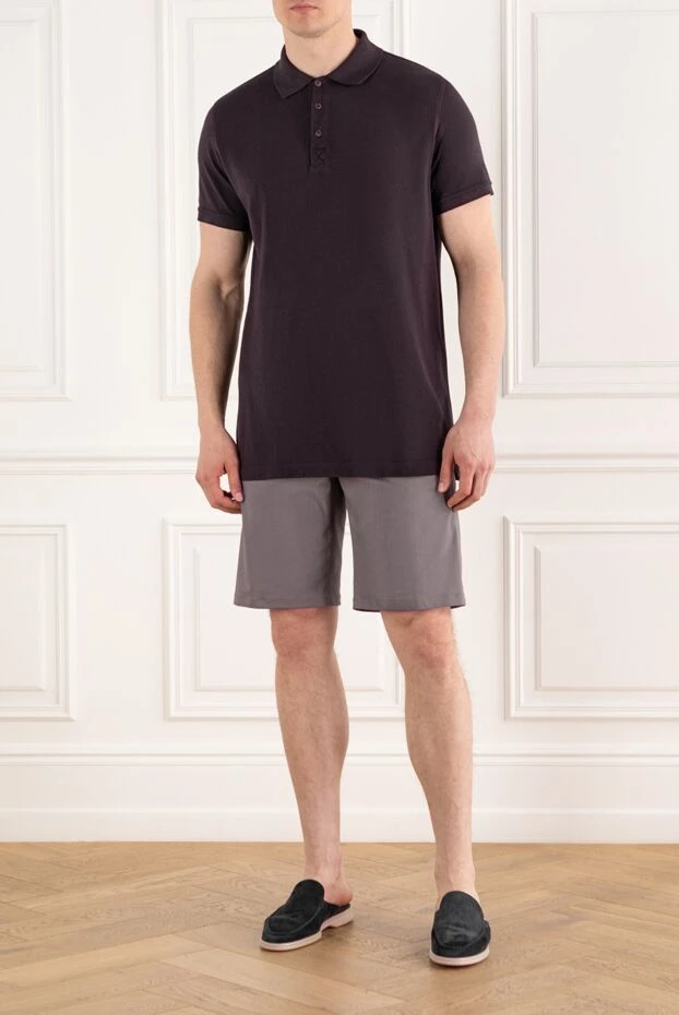 Cesare di Napoli men's gray cotton silk tie bermuda shorts 187992 - photo 2