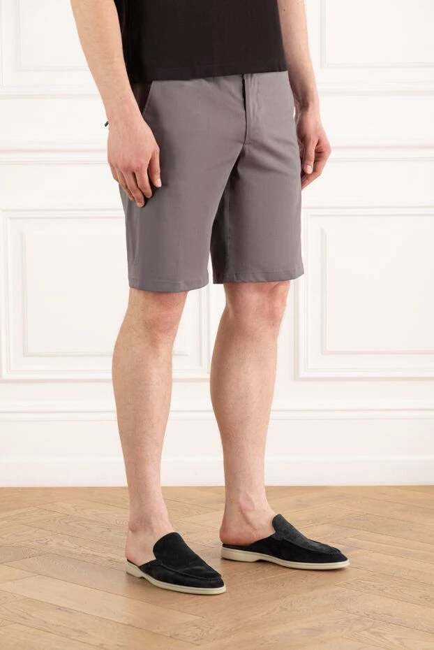 Cesare di Napoli ерлерге арналған сұр мақта жібек галстук бермуд шорттары 187992 - фото 3