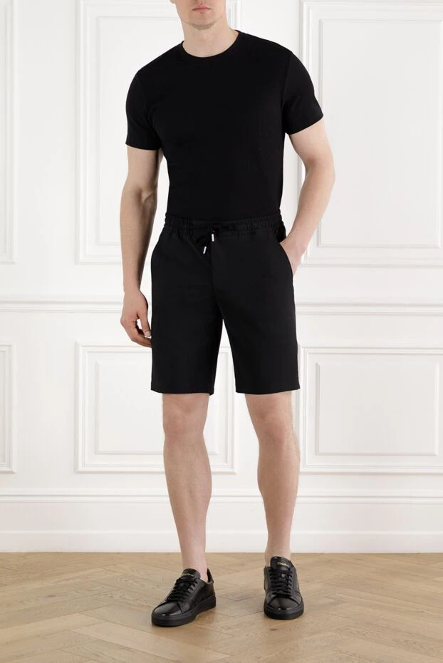 Cesare di Napoli шерстяные мужские шорты-бермуды черного цвета 187994 - фото 2