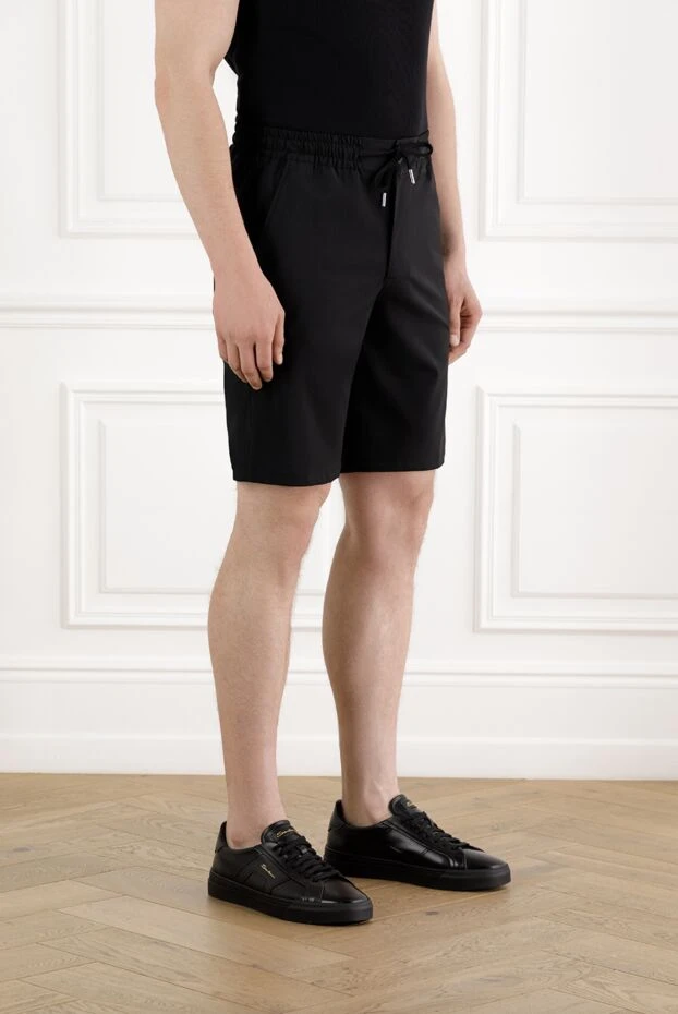 Cesare di Napoli ерлерге арналған қара жүннен жасалған бермуд шорттары 187994 - фото 3