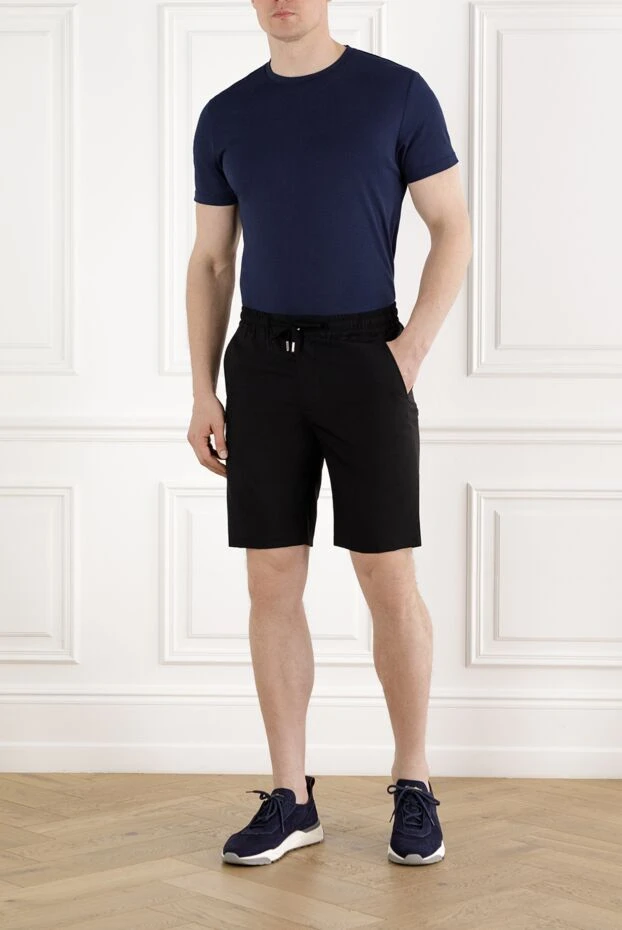 Cesare di Napoli men's black natural wool bermuda shorts 187995 - photo 2