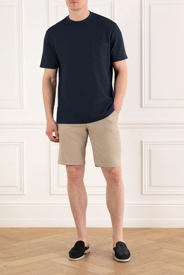 Cesare di Napoli жүн, жібек және зығыр қоспасынан жасалған ерлер бермуд шорттары, бежевый 187997 - фото 2