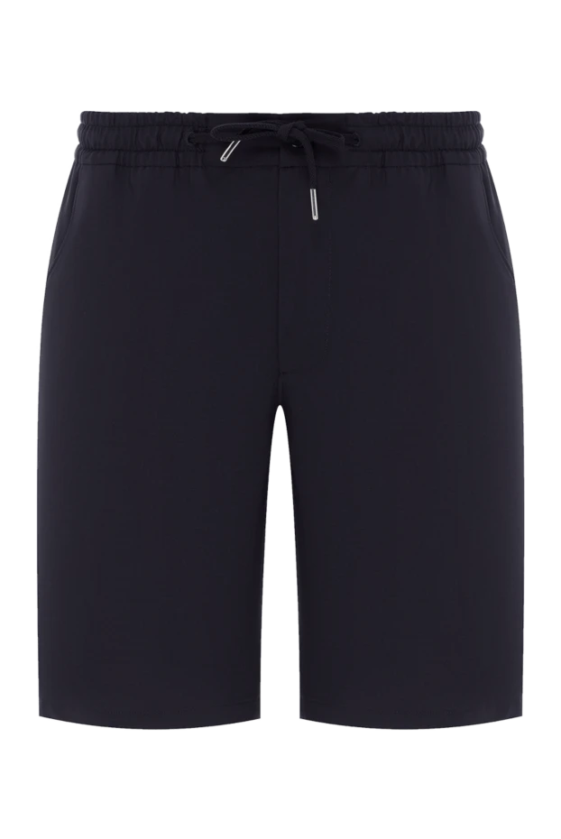 Синие мужские шорты из шерсти на завязке - фото 1