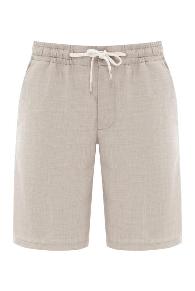 Cesare di Napoli beige wool men's bermuda shorts with drawstring 188001 - photo 1
